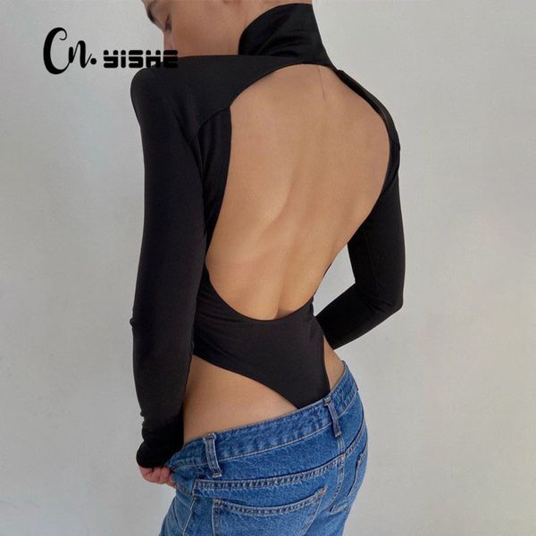 

women's jumpsuits rompers cnyishe backless bodysuits women jumpsuits turtleneck elegant women's casual women rompers winter overa, Black;white