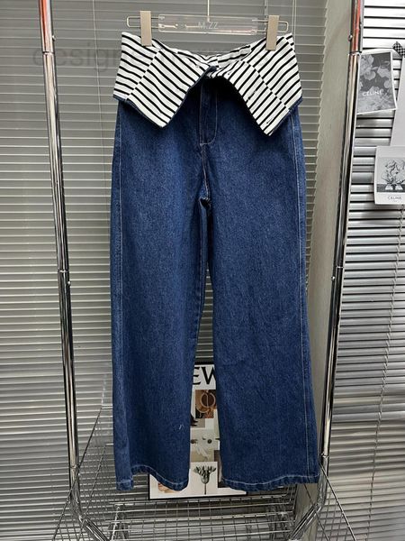 

women's jeans designer 2022 niche design fashion brand cuffed jeans iu1u, Blue