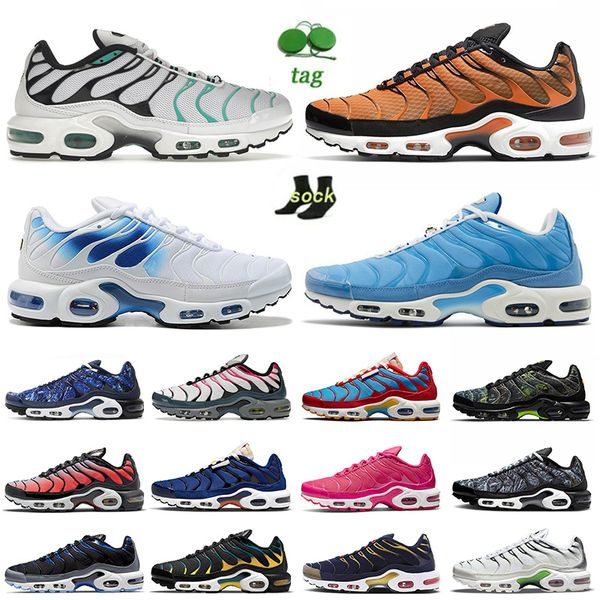 

designer ar tn plus mens women running shoes big size 12 with socks tns terrascape curry university blue hyper jade royal black white tnplus