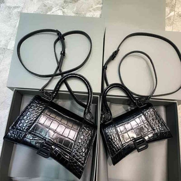 

women handbags classic balencigass bags crocodile 2022 bag hourglass light brand women's leather single shoulder messenger