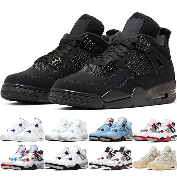 

mens basketball shoes 4s women university blue black cat 4 white oreo fire red orange metallic outdoor sport sneaker trainer for man