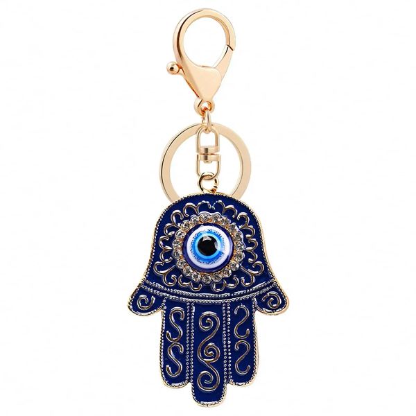 

key rings l evil eye keychain ring hamsa hand of fatima with crystal rhinestones resin lucky nazar amet devils palm charm ho bdesybag am9zt, Slivery;golden