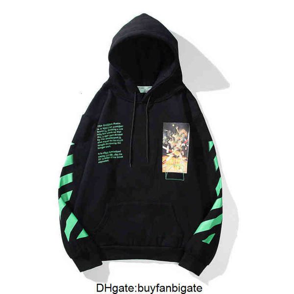 

classic sweatshirt sportswear mens hoodie loose offs sweatshirts fashion brand designers luxury pullove paint, Black