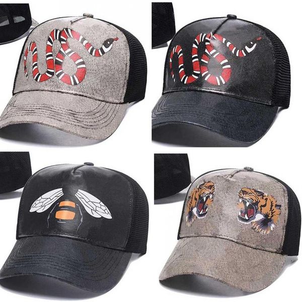 

2021 designer mens baseball caps woman brands tiger head hats bee snake embroidered bone men women casquette sun hat gorras sports mesh255a, Blue;gray