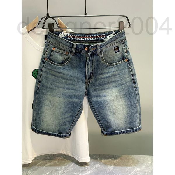 

men's shorts designer summer jeans middle pants men's fashion brand high-end nostalgic washing korean version slim fit elastic sho, White;black