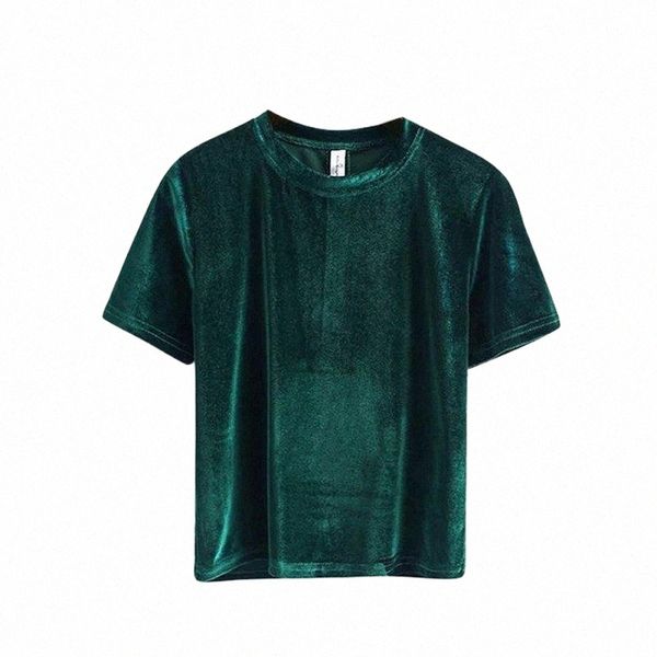 

women's t-shirt wholesale- vintage crew neck velvet t-shirt 2017 women tshirt short sleeve female summer clothing1 10rg#, White