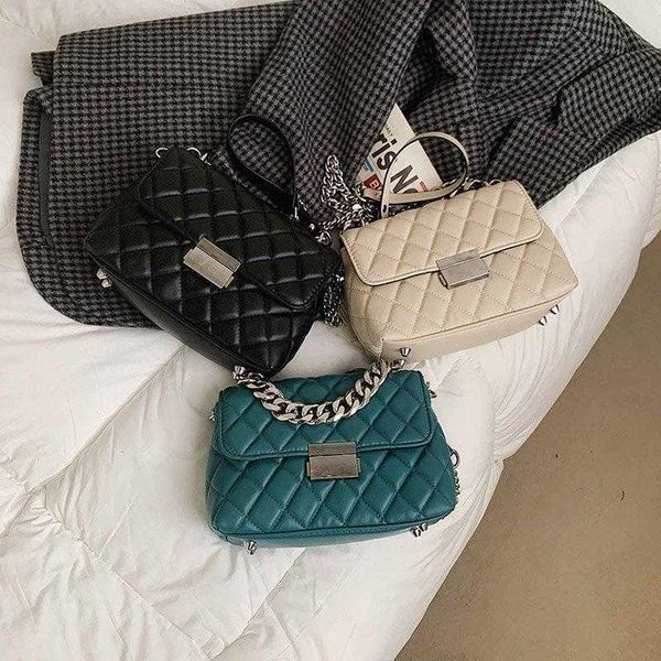 

evening bags hit shoulder handbags pu leather totes 2022 designer fashion women's silver chain small flap crossbody bageven