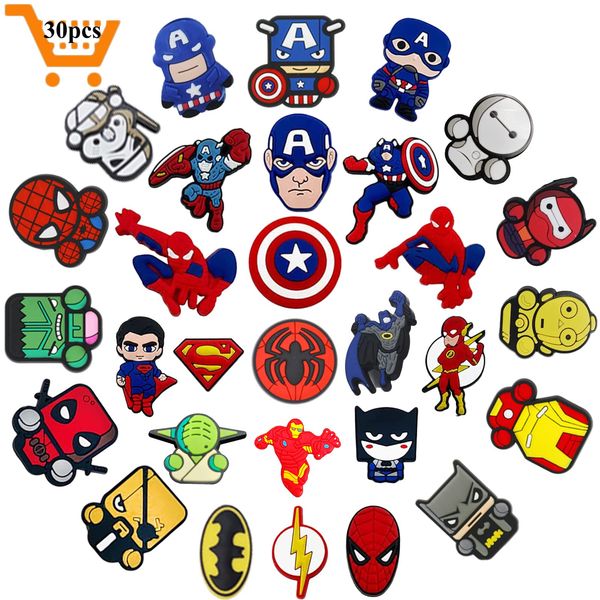 

shoe parts accessories superhero croc charms for clog sandals bands wristbands cartoon decoration men boys adts sons drop d shoesbagzq ams4y, White;pink