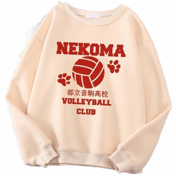 

men's hoodies & sweatshirts men's hoodies & sweatshirts winter warm volleyball club red anime print hoodie fleece sweatshirt fashi, Black