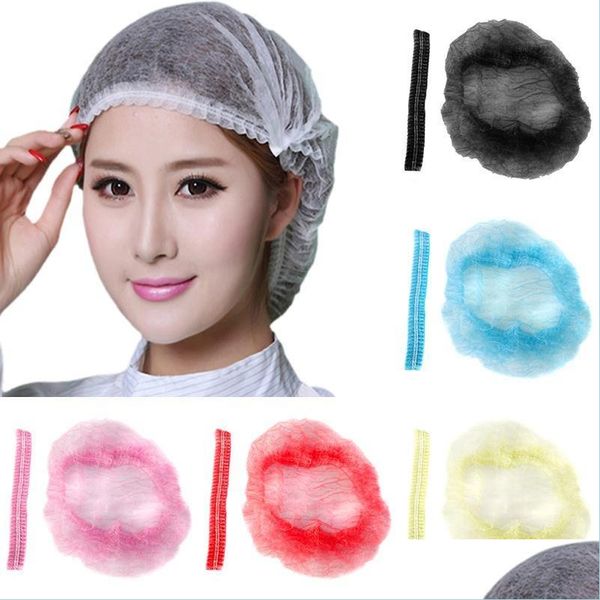 

bath tools accessories 100pcs/set disposable microblading non woven fabric bath supplies makeup hair net cap sterile hat chef cateri dhj9d