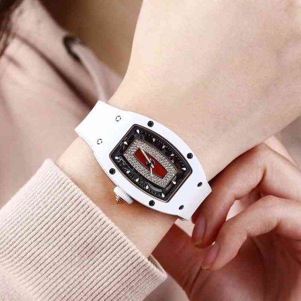 

luxury mens mechanical watch flame red lips lady multifunctional richa milles rm07-01 personalized automatic womens ceramic swiss movement w, Slivery;brown