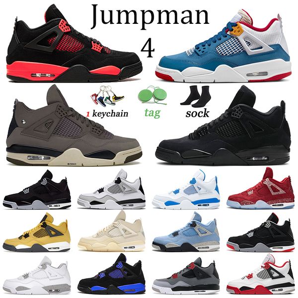 

4 jumpman basketball shoes violet ore men trainers red thunder ale sneakers midnight navy 4s white oreo messy room military black canvas spo