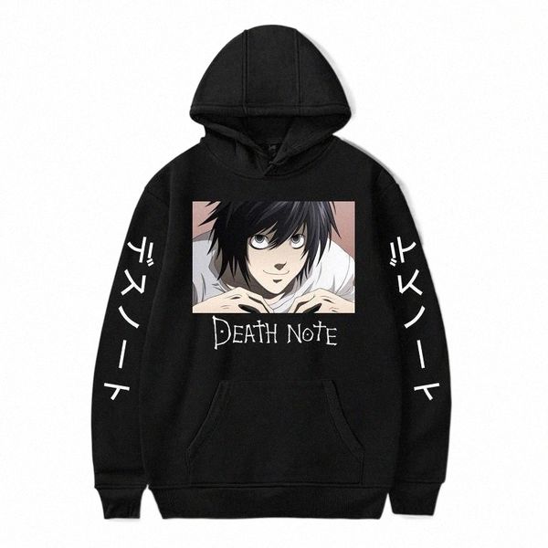 

men's hoodies & sweatshirts men's hoodies & sweatshirts anime death note hoodie kawaii harajuku y2k streetwear sweatshirt undefine, Black