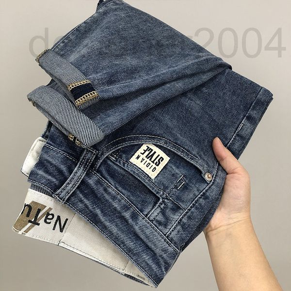 

men's jeans designer high end fashion brand blue jeans men's spring and summer loose straight tube versatile casual youth leggings