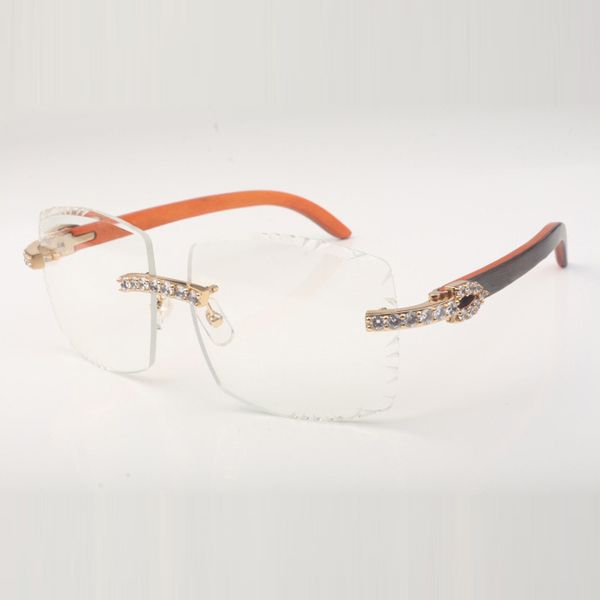 

xl diamonds sunglasses frame 3524022 with wood legs and 58mm clear cut lenses thickness 3.0mm, Silver