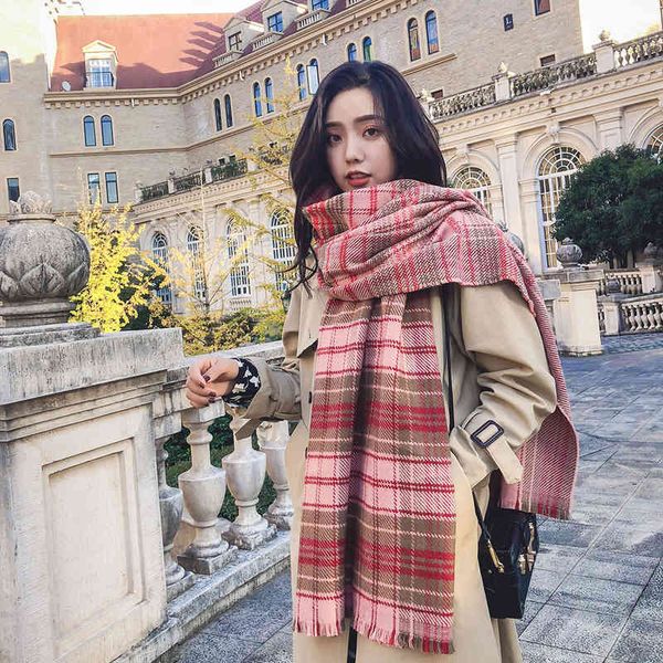 

designer scarf acne sweden studios ac same new autumn and winter men women lovers thickened warm imitation cashmere plaid scarf shawl dual-p, Blue;gray