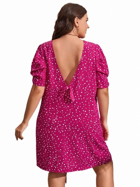 

plus size dresses plus polka dot puff sleeve tunic dress u5hx#, Black