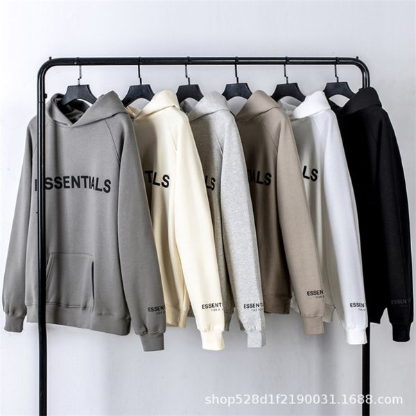 

hoodie essentials new high-end fog drop printed fleece in autumn and winter, Black