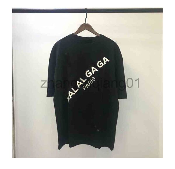 

designer balanciagas t shirt classic spring summer letterprinted loose short sleeve tshirt for men and women lovers cotton large fashion bra, White;black