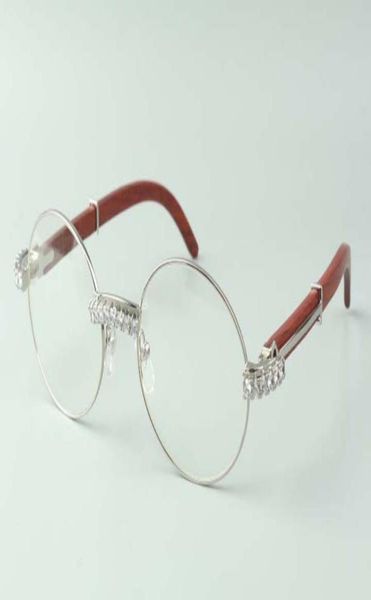 

xl diamond designer eyewear t7550178 retro round frame with wood legs size, Silver
