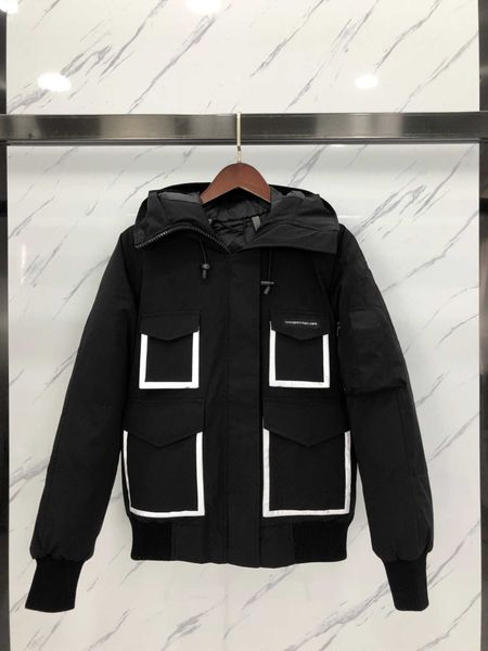

night light men snow coats x ovo chilliwack 7951lov down jackets with hoody 80% down fill parkas ykk zipper keep warm, Black