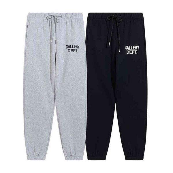 

trendy designer gallerydepts casual pants street fashion los angeles printed men's women's sports small legs92qj, Black