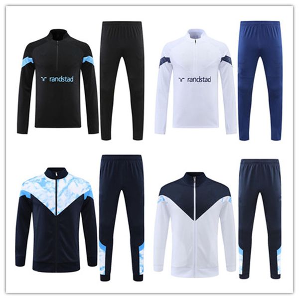 

men and kids 2022 23 jacket tracksuit soccer 22 23 maillot de football training suit man set shorts, Black