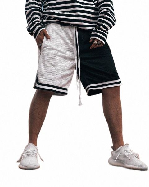

men's shorts men's shorts sports high street male cursor no logo loose outdoor casual five-point pants quick-drying running men l6, White;black