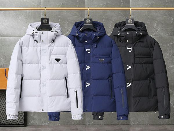 

men down jacket down coats mens outdoor thick warm feather women winter coat outwear jackets parkas letter embroidery 1-5 size, Black;brown