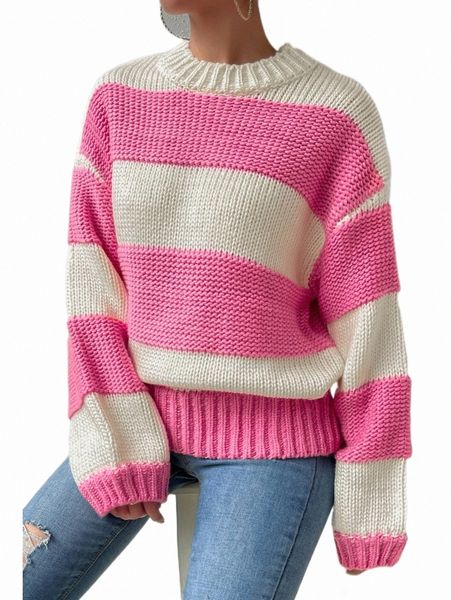

women's sweaters two tone drop shoulder sweater 973w#, White;black