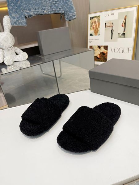 

luxury designer slipper for women slides sandal summer sandles shoes kitten chunky heel classic brand beach casual woman 0813, Black
