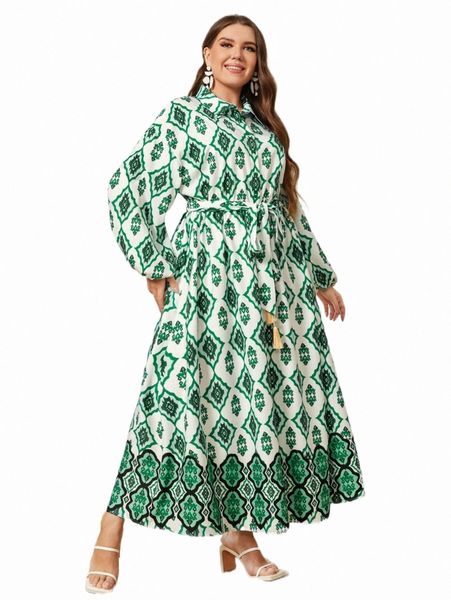 

plus size dresses plus geo print lantern sleeve belted shirt dress q6jq#, Black