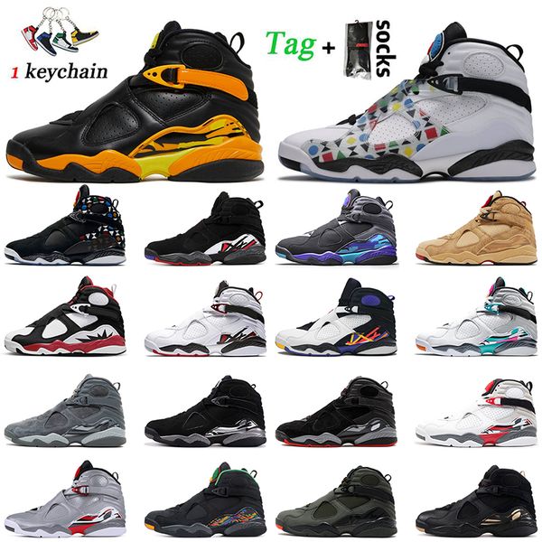 

2022 fashion women mens jumpman 8 basketball shoes 8s taxi quai 54 white paprika rui hachimura samurai size 13 men sneakers aqua black cemen