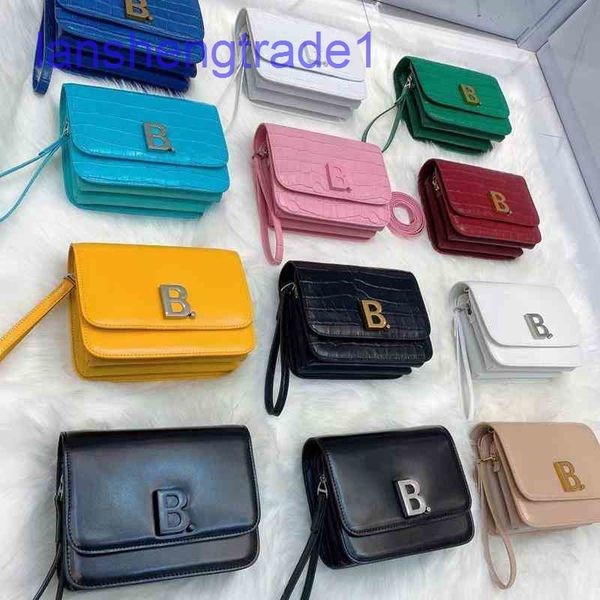 

b balenciga 2022ghong family leather women's crocodiless b-word tofu bag single shoulder messenger mini square