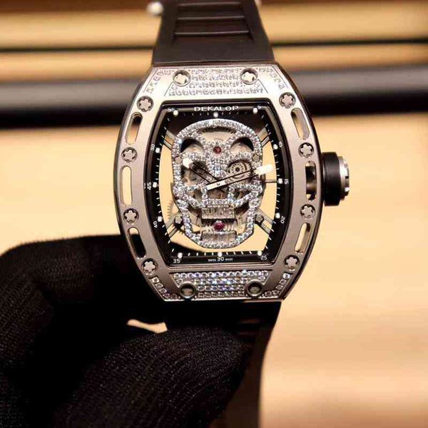 

luxury mens mechanics watch richa wristwatch skull mens milles same multifunctional hollow out mechanical womens rm011 0g1q, Slivery;brown