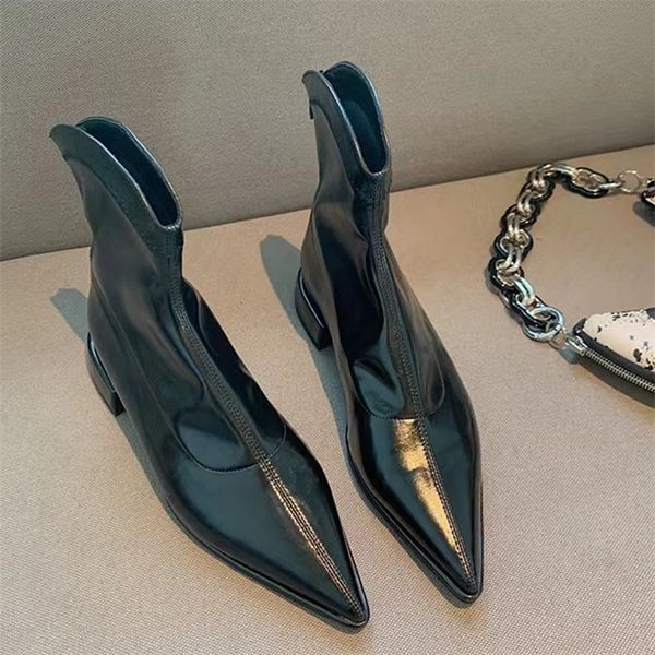 

boots women thick chelsea ankle boots winter fashion party shoes goth motorcycle boots casual ladies zipper snow botas 220908, Black