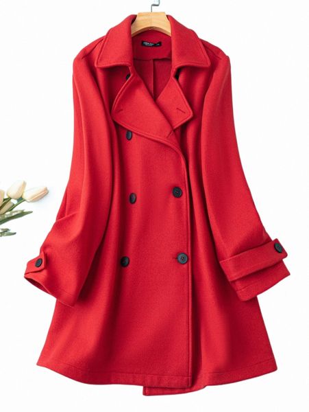 

plus size outerwear & coats plus collar double breasted overcoat t1iq#, Black