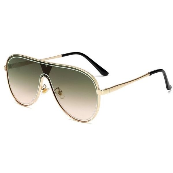 

designer brand classic pilot sunglasses fashion women sun glasses uv400 gold frame green mirror lens with box, White;black