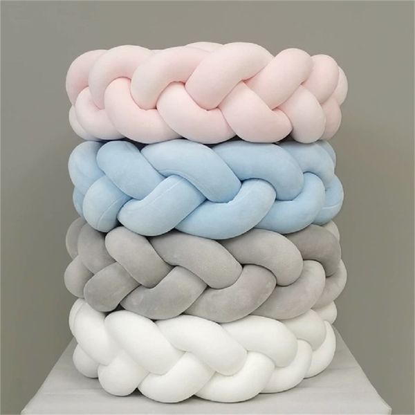 

bed rails 1m/2m/3m/4m baby bed bumper in the crib born cot protector infant knot braid bumper baby bedding set room decor 220908