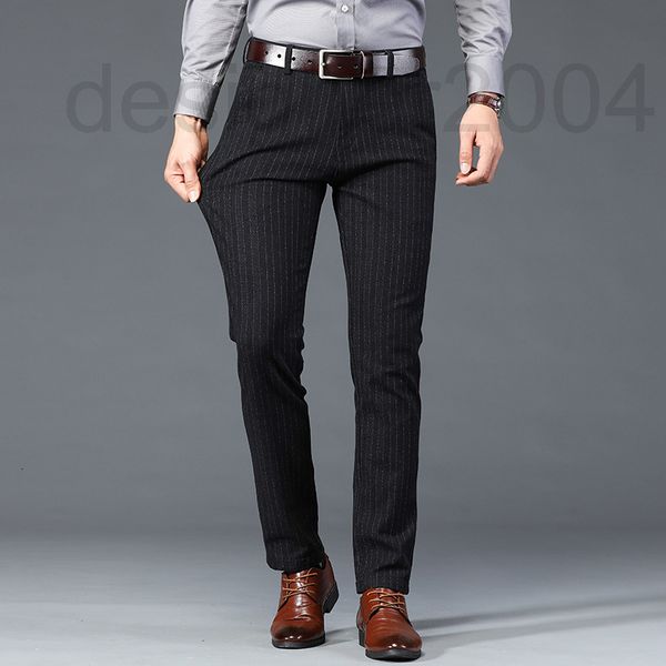 

men's pants designer in 2022 the new trend is versatile casual loose straight tube korean checked business trousers 1qm5, Black