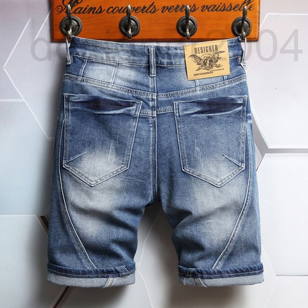 

men's shorts designer chaopai ins summer jeans korean version splicing casual pants slim straight five point trousers ctcy, White;black