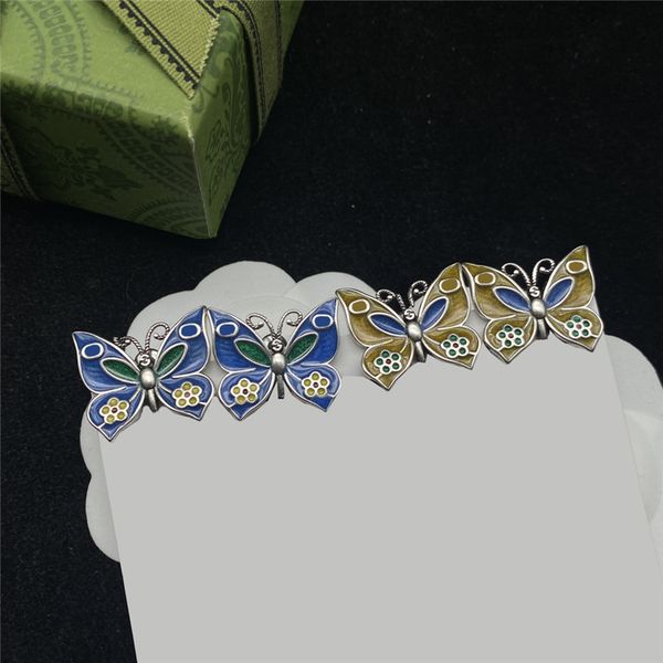 

new butterfly designer earrings women personality charm studs double letters eardrops for party show date, Golden