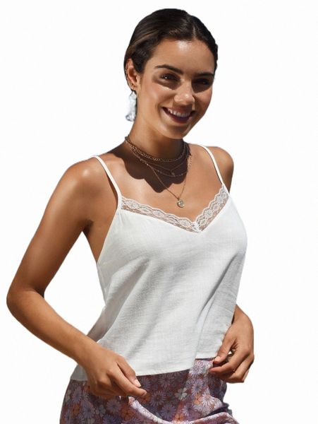 

women's tanks & camis lace trim cami 2022 new u7yv#, White