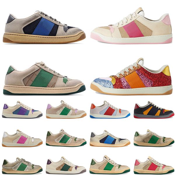 

casual shoes sneakers womens trainers dirty designer vintage screener classic leather web sneaker beige ebony green fuchsia blue vintage tre, Black