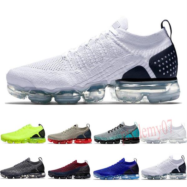 

2018 2020 chaussures moc 2 laceless 2 0 athletic shoes triple black mens women sneakers fly white knit cushion trainers zapatos p07277a, Black;brown