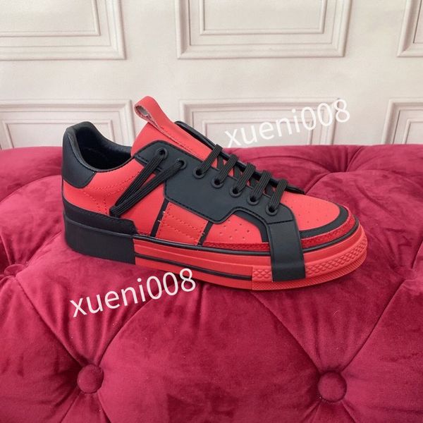

2022 trainer casual shoes flat mens designers sneaker 34-45 fashion platform womens vintage flowers white black leather hc210405, Red;white