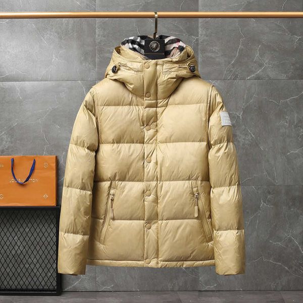 

bby men's down jacket autumn and winter burb hooded jackets sleeves detachable coat warm vest, Black