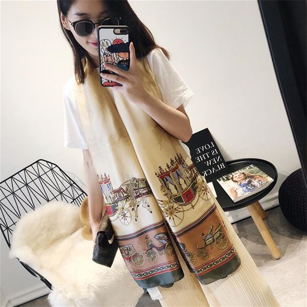 

trendy fashion silk scarf women wild temperament neck scarf scarves2944, Blue;gray