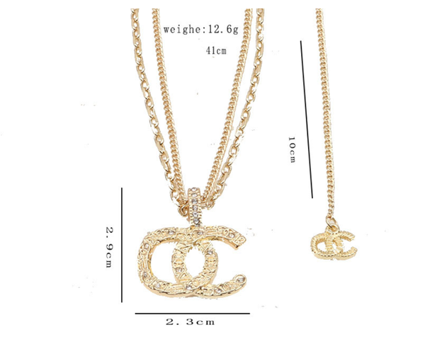 

2color brand desinger pendant necklaces fashion men women collarbone simple wedding jewelry gift, Silver
