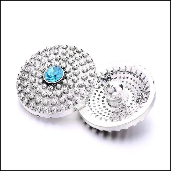 

other rhinestone snap button jewelry components sier retro 18mm metal snaps buttons fit bracelet bangle noosa b1220 drop dhseller2010 dhd0u, Blue;slivery